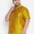 Men's mustard silk blend ethnic shirt
