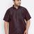 Men's wine silk blend ethnic shirt