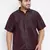 Men's wine silk blend ethnic shirt