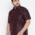 Men's wine silk blend ethnic shirt