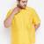 Men's yellow silk blend ethnic shirt