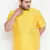 Men's yellow silk blend ethnic shirt