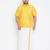 Men's yellow silk blend ethnic shirt