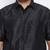 Men's black silk blend ethnic shirt