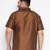 Men's coffee silk blend ethnic shirt