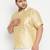 Men's gold silk blend ethnic shirt