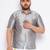 Men's grey silk blend ethnic shirt