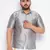 Men's grey silk blend ethnic shirt