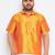 Men's saffron silk blend ethnic shirt