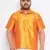Men's saffron silk blend ethnic shirt