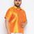 Men's saffron silk blend ethnic shirt