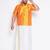 Men's saffron silk blend ethnic shirt