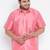 Men's pink silk blend ethnic shirt