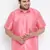 Men's pink silk blend ethnic shirt