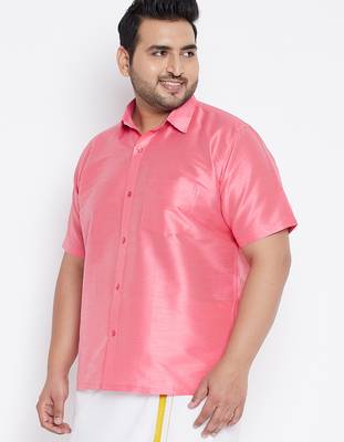 pink silk blend shirt for men 2