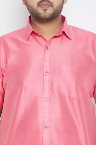 pink silk blend shirt for men