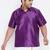 Men's purple silk blend ethnic shirt