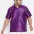 Men's purple silk blend ethnic shirt