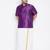 Men's purple silk blend ethnic shirt