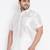 Men's white silk blend ethnic shirt
