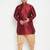 Men's maroon silk blend kurta