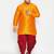 Men's orange silk blend kurta