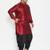 Men's maroon and black silk blend kurta and dhoti set