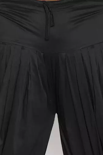 Men's maroon and black silk blend kurta and dhoti set