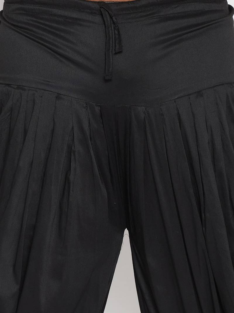 Men's maroon and black silk blend kurta and dhoti set