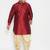 Men's maroon and gold silk blend kurta and dhoti set