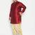Men's maroon and gold silk blend kurta and dhoti set