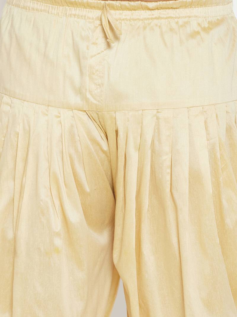 Men's maroon and gold silk blend kurta and dhoti set