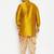Men's mustard and rose gold silk blend kurta and dhoti set