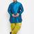 Men's turquoise and cyan green silk blend kurta and dhoti set
