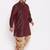 Men's wine and rose gold silk blend kurta and dhoti set