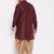 Men's wine and rose gold silk blend kurta and dhoti set