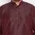 Men's wine and rose gold silk blend kurta and dhoti set