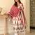 Floral printed white v neck cotton floral kurta with trousers & dupatta set