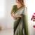 Women light green & dark green chinon silk saree