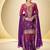 Purple heavy chinon silk full stitched free size upto 42 gharara suits