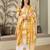 Trendmalls Yellow Pure Cotton Embroidery Work Printed Kurta Pant with Dupatta Set