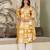 Trendmalls Yellow Pure Cotton Embroidery Work Printed Kurta Pant with Dupatta Set