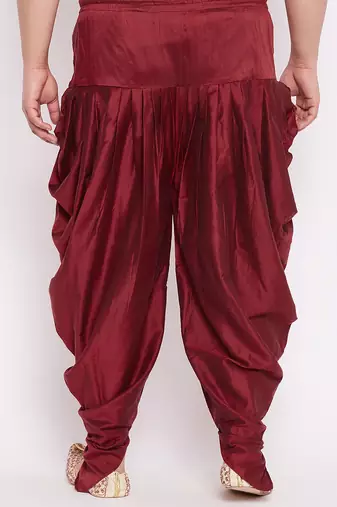 maroon cowl dhoti