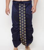 navy blue embroidered dhoti