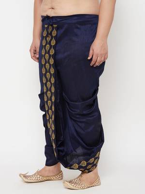 navy blue embroidered dhoti 2