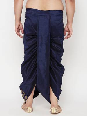 navy blue embroidered dhoti 3