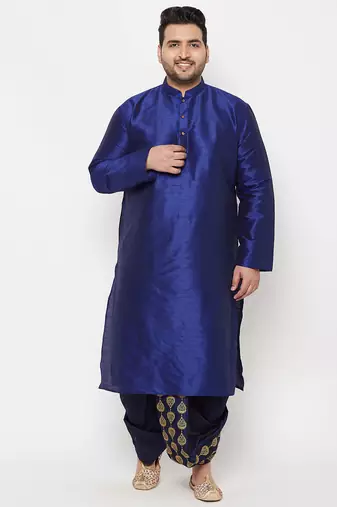 navy blue embroidered dhoti