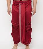 maroon embroidered dhoti