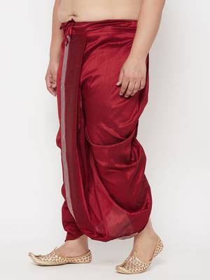 maroon embroidered dhoti 2