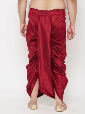 maroon embroidered dhoti 3